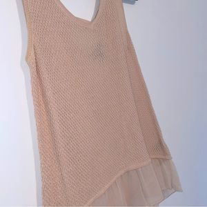 AUGUST SILK dusty pink color knit tank top | size S